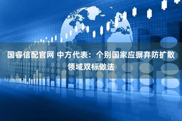 国睿信配官网 中方代表：个别国家应摒弃防扩散领域双标做法